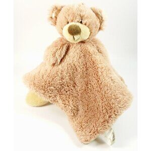 Kellytoy Brown Bear Lovey Rattle Security Blanket Plush Baby Toy